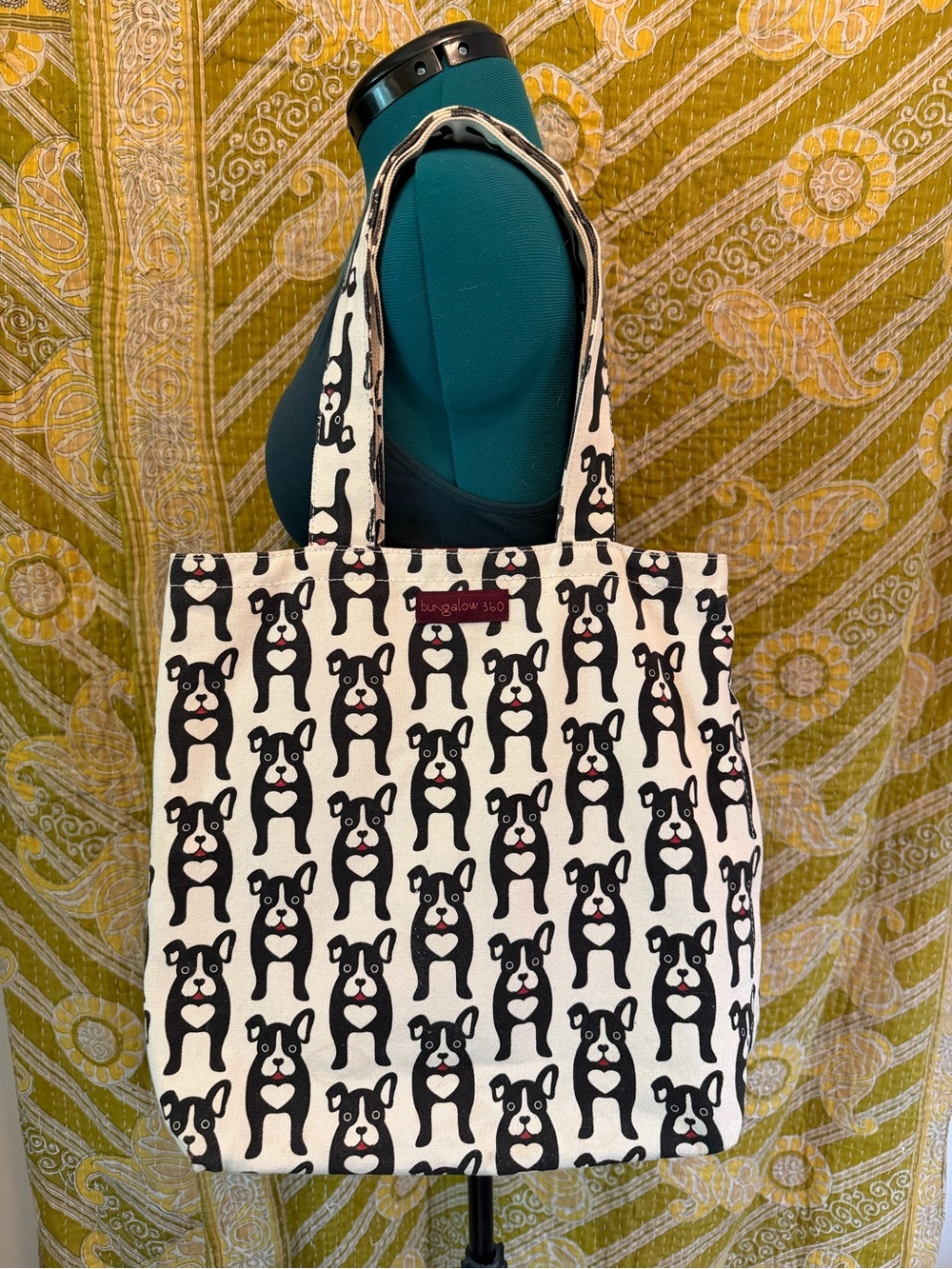 bungalow 360 Black & Cream Dog Print Tote
